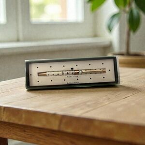 Kate Spade Gold and White Polka Dot Pen